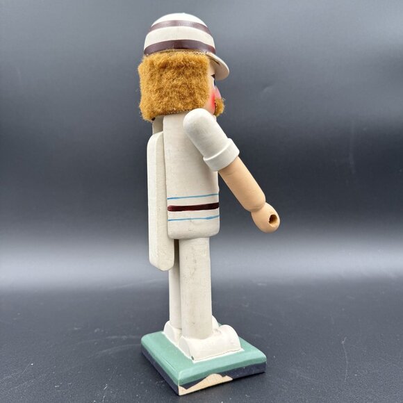 Wooden Nutcracker Wooden Figurine White & Brown Design 10" Holiday Christmas - Picture 5 of 8